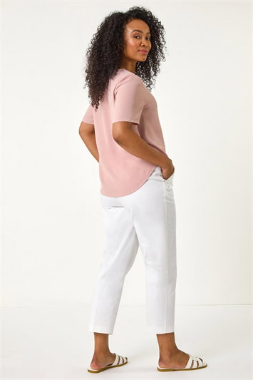 Petite V-Neck Button Up Blouse 10141246