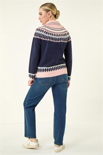 Petite Fairisle Zip Detail Jumper 16100960