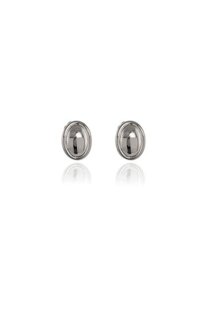 Metallic Cachet London Vega Polished Silver Clip On Earrings