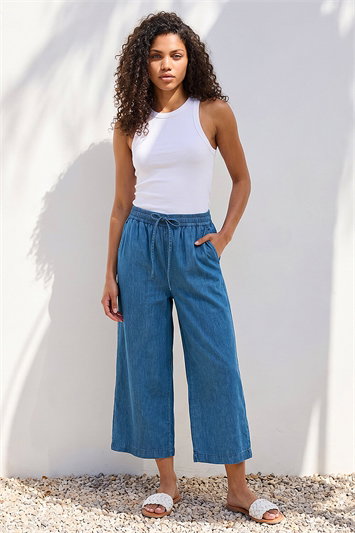 Purple Petite Washed Denim Look Trouser