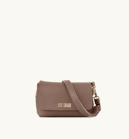 Brown The Maisie Mini Mink Leather Bag