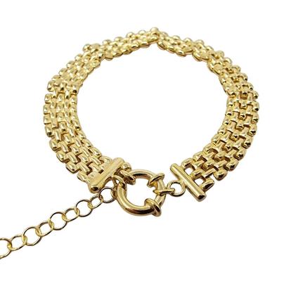 Metallic 18Ct Gold Vermeil Luxury Woven Bracelet