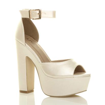 Black High Block Heel Ankle Strap Glitter Sandals