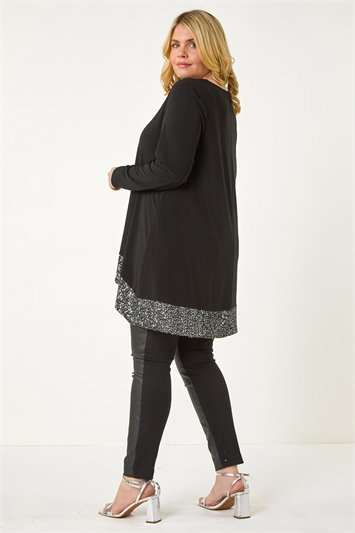 Curve Sequin Hem Stretch Top 19316485