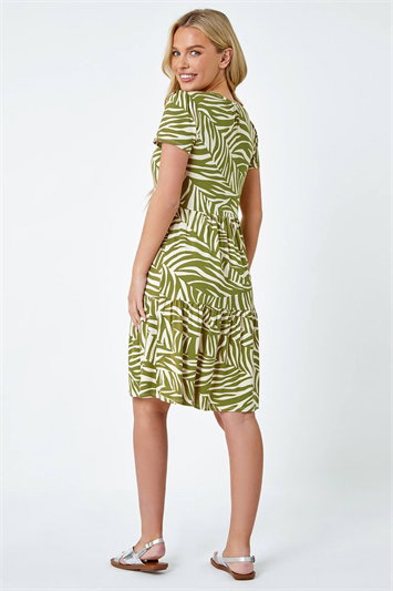 Petite Animal Print Tiered Skater Dress 14477140