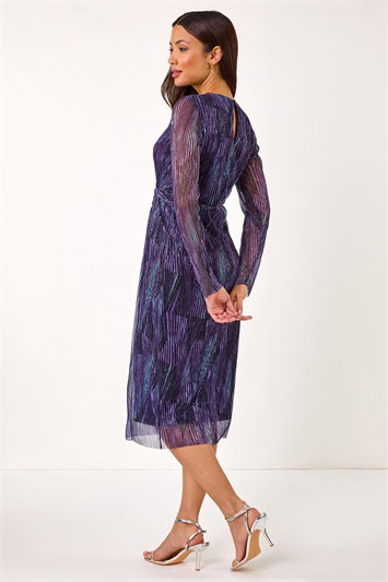 Foil Plisse Wrap Dress 14618376