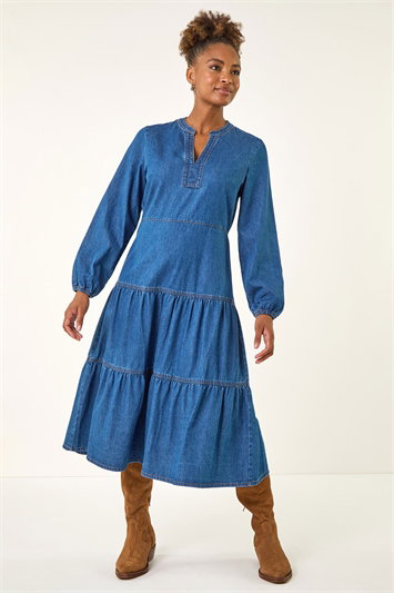 Norm Thompson 14, 100% Cotton A Line Skirt Elastic Waist