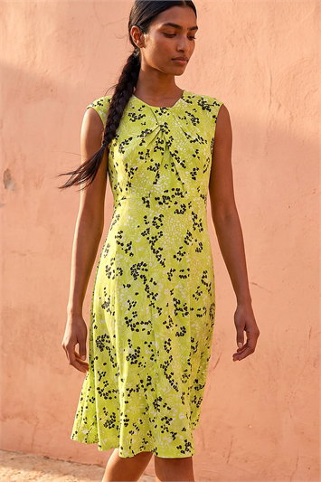 Ditsy Floral Keyhole Twist Dress 14696449