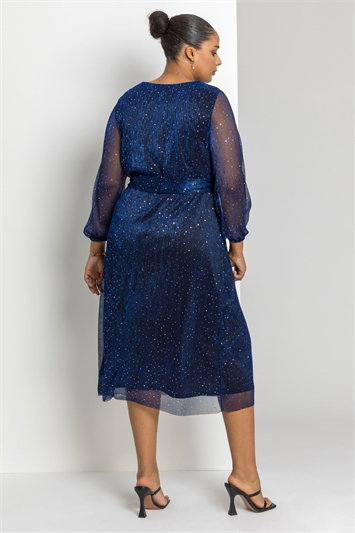 Curve Plisse Chiffon Wrap Midi Dress 14177880