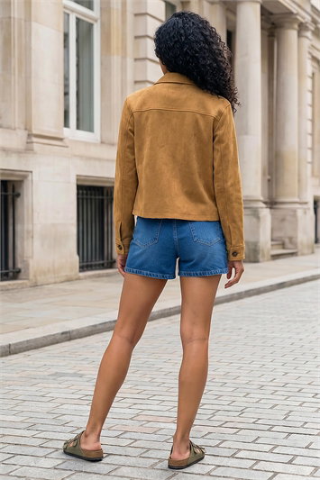 Faux Suede Pocket Jacket 15041688