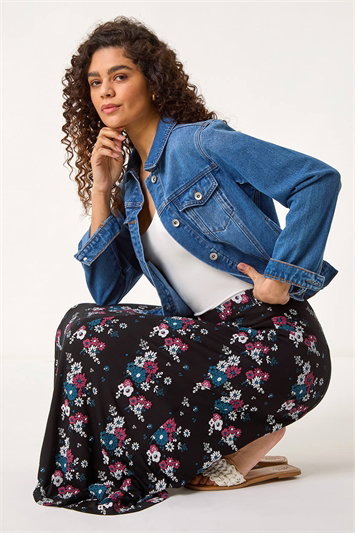 Diagonal Ditsy Floral Print Skirt 17062708