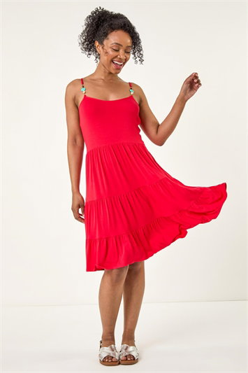 Petite Beaded Strappy Tiered Dress 14755178