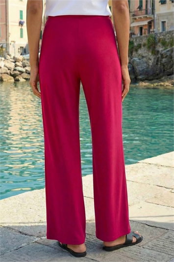 Wide Leg Stretch Trousers 18000795