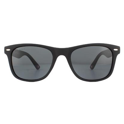 Black Rectangle Matte Black Rubbertouch Black Smoke Polarized Sunglasses