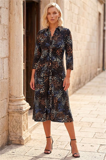 Petite Button Ruched Dress 14935908