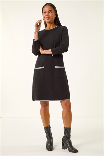 Petite Buttoned Knit Dress 14829108