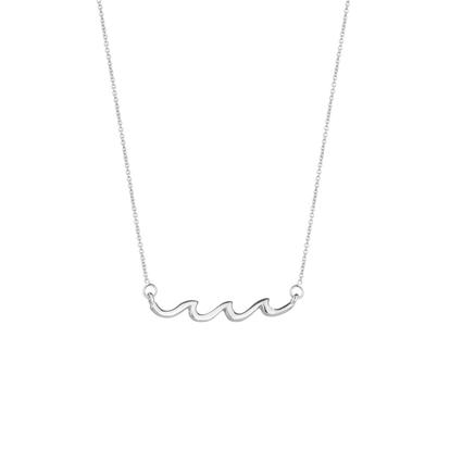 Metallic Sterling Silver Wave Necklace