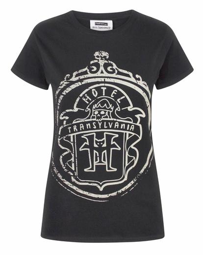Black Hotel Transylvania Logo Glow In Dark T-Shirt