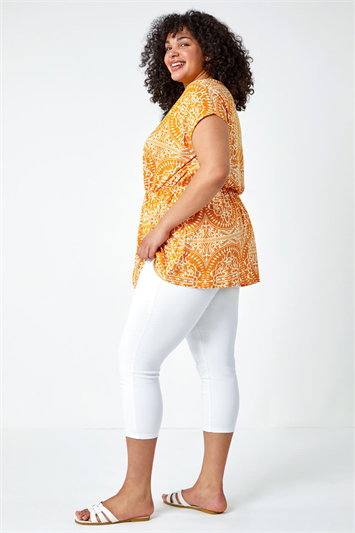 Curve Aztec Print Stretch Top 19227264
