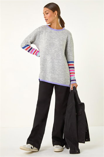 Contrast Stripe Detail Knit Jumper 16156144