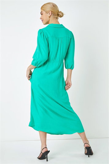 Dusk Twist Front Maxi Shirt Dress 14379334