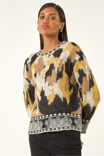 Abstract Jacquard Knit Jumper 16241608
