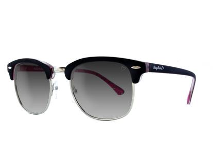 Black Ruby Rocks Mayfair Wayfarer Style Sunglasses Black With Deep Pink Frames