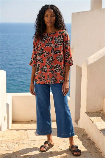 Floral Print Tunic Top 20192364