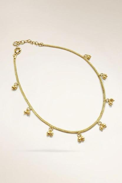 Metallic Golden Brass Rounds Beads Indian Payal Anklet