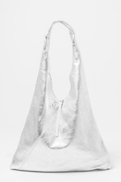 Metallic Metallic Italian Leather Shoulder Bag
