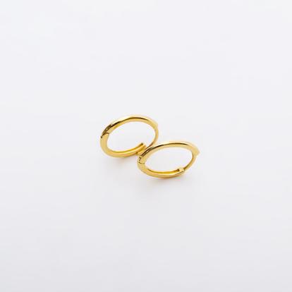 Metallic Sterling Silver Oval Hoop Earring