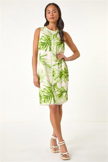 Petite Tropical Sleeveless Dress 14672734