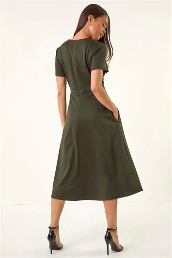 Petite Button Stretch Midi Dress 14747140