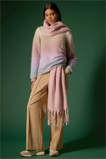 Cream Ombre Tinsel Knit Jumper