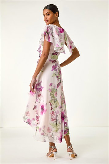 Floral Print Wrap Midi Dress 14732372