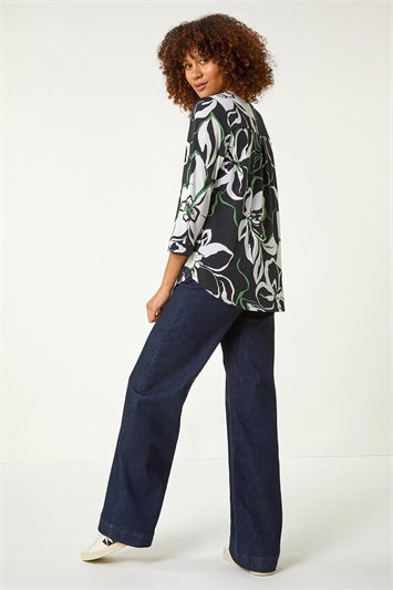 Floral Textured Print Shirt 19381708