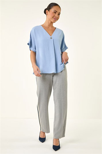 Petite One Buttoned V-Neck Top 20232845