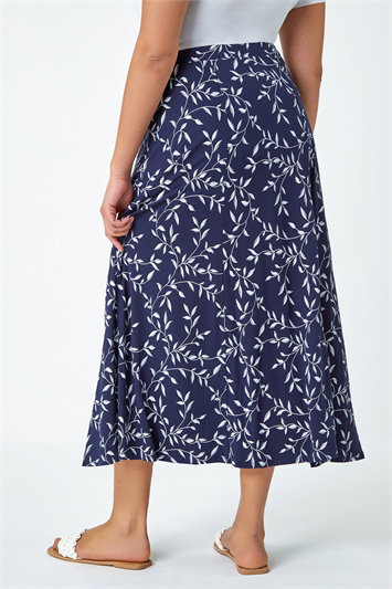 Curve Floral Stretch Elastic Waist Maxi Skirt 17046260