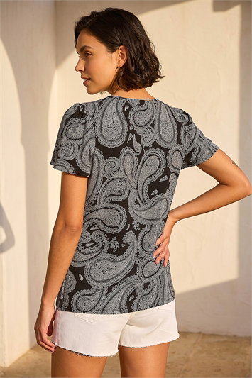 Paisley Print Ladder Trim Top 19400808