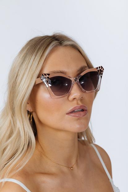 Cream Oversized Cat-Eye Sunglasses In Nude