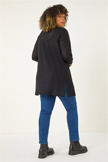Curve Textured Longline Cardigan 19303208