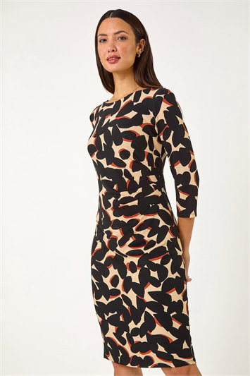 Abstract Side Ruched Dress 14643308