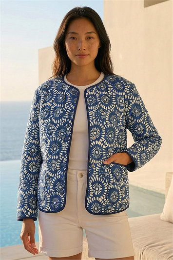 Petite Geo Quilted Puffer Jacket 15049460