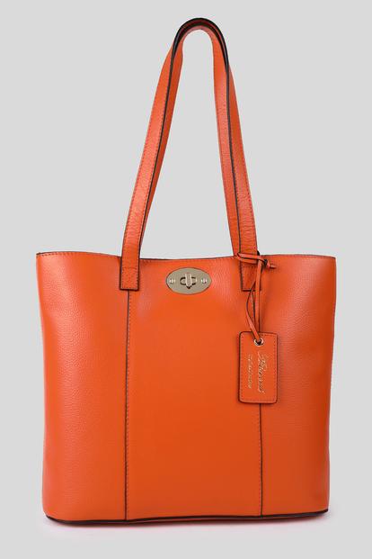 Black 'Elegante Firenze' Real Leather Tote Bag