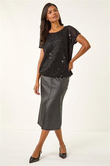 Sparkly Sequin Cut Out Top 19467908