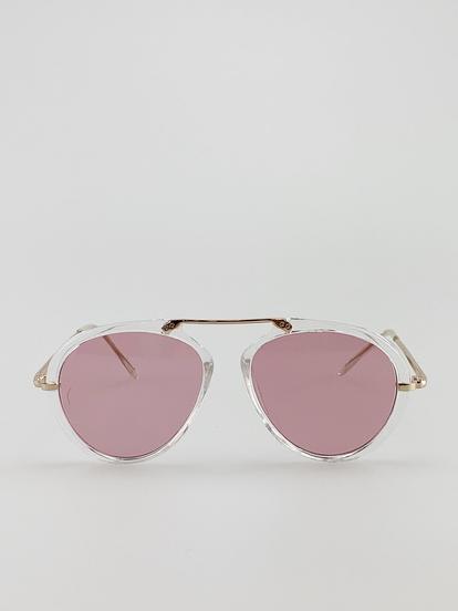 Black Clear Frame  Aviator Sunglasses