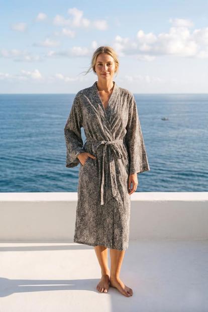 Brown Wild Thing Linen Robe