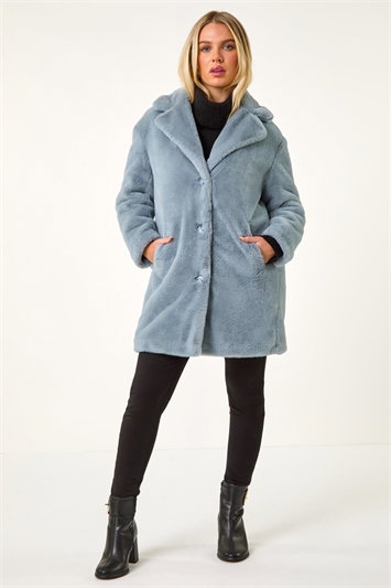 Petite Longline Faux Fur Coat 12032745