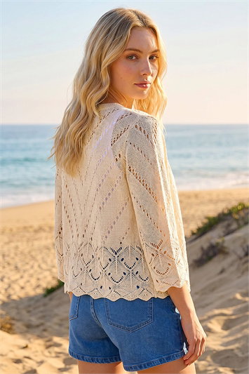 Pointelle Knit Cardigan 16326938
