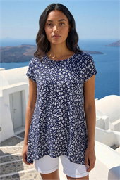 Floral Hanky Hem Tunic Top